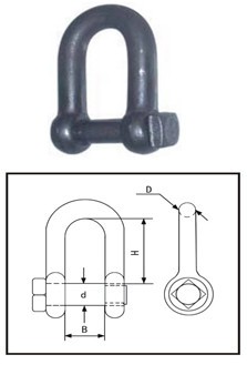 Trawling Chain Shackle With Square Head Pin